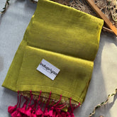 Indupriyaa Pista Handloom Raga Tissue Saree